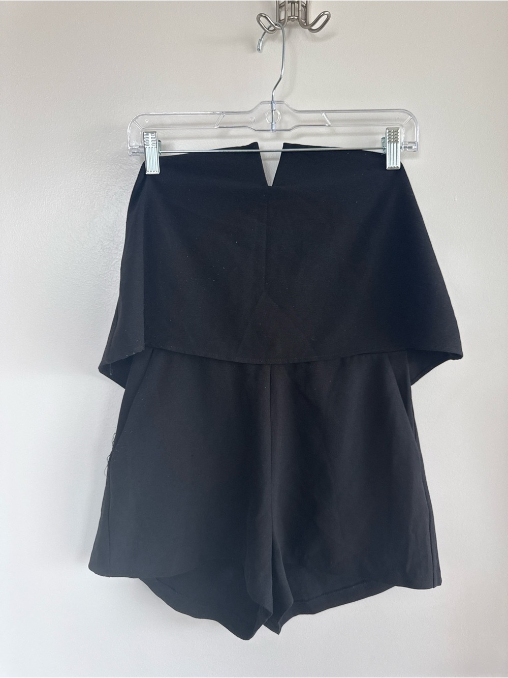 AQUA Black Strapless Romper with Pockets